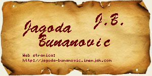 Jagoda Bunanović vizit kartica